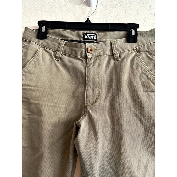 VANS Mid Rise Flat Front Chino Shorts Mens Size 28 Brown Slash Pocket - Picture 3 of 16
